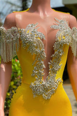 Mermaid Jewel Beading Applique Floor-length Sleeveless Open Back Prom Dress