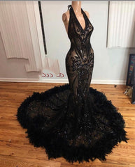 2024 Black Halter Long Prom Dress