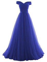 Prom Dresses Long, Beautiful Lavender Tulle Off Shoulder Long Formal Dress, Beautiful Party Gowns
