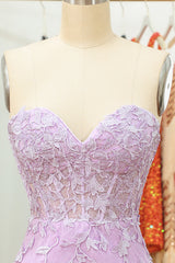 Purple Lace Tight Short Hoco Dress