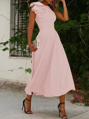 A-Line/Princess Jewel Sleeveless Stretch Crepe Mother of the Bride Dresses With Ruffles