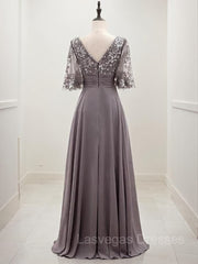 A-line/Princess Scoop Floor-Length Chiffon Mother of the Bride Dresses With Pleats