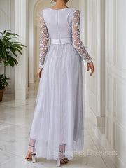 A-Line/Princess V-neck Ankle-Length Tulle Mother of the Bride Dresses With Belt
