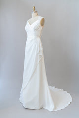 Awesome Long Sheath Lace Chiffon Backless Wedding Dress