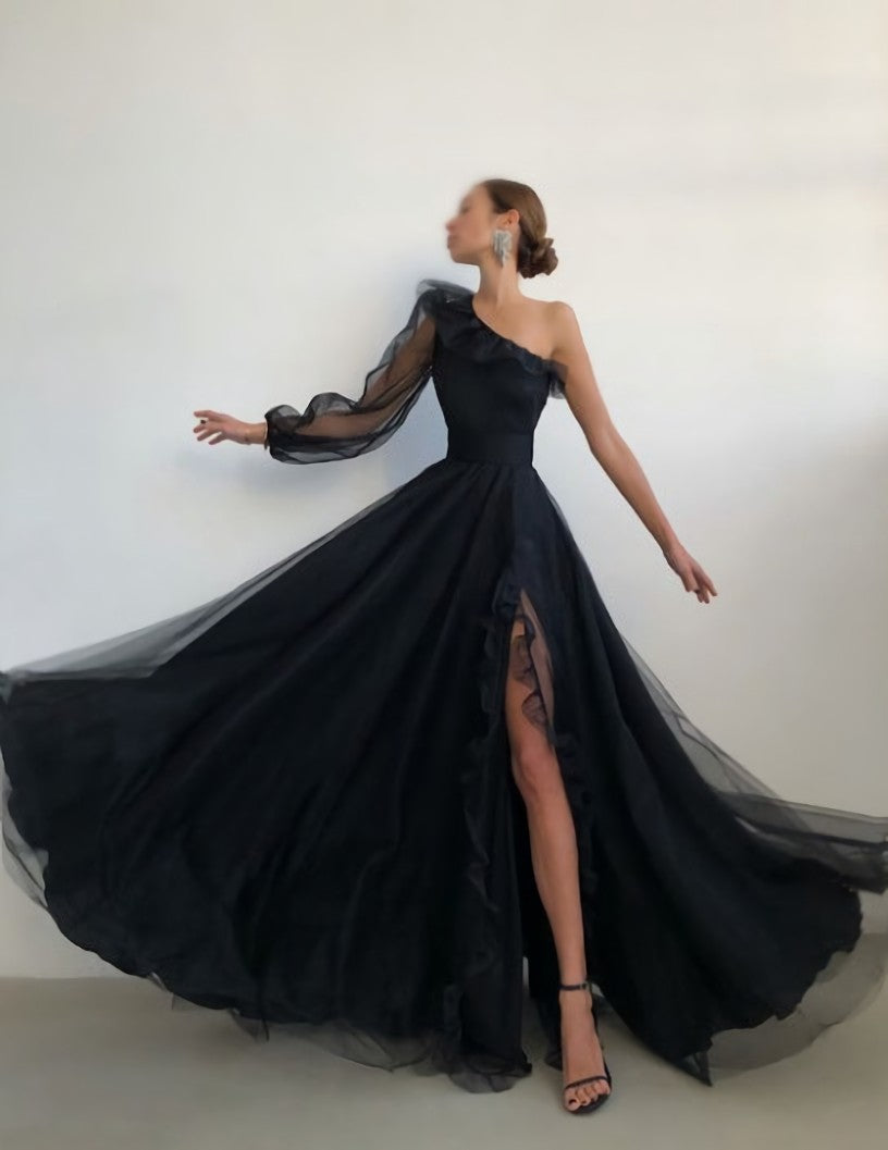 Black long Evening Dress Prom Dresses