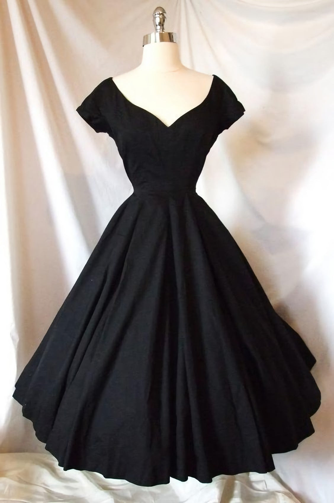 A Line Black Satin Cocktail Party Dresses, Homecoming Dress