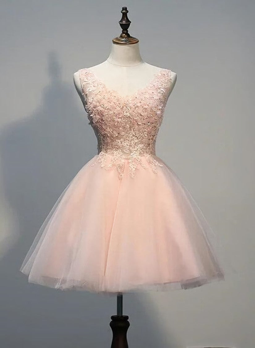 Charming Pearl Pink Tulle Formal Dress , Lovely Homecoming Dresses