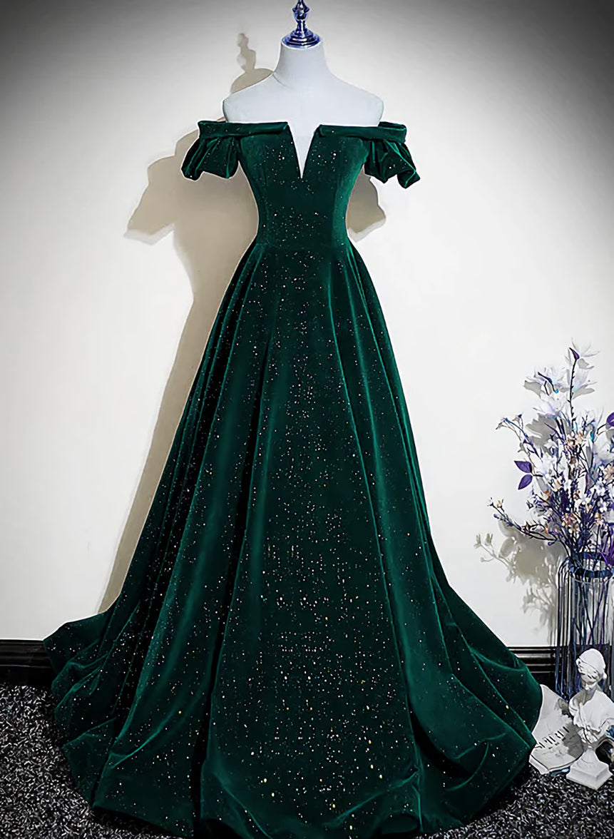 Custom Green Velvet Long Formal Dress for jexlyn canela