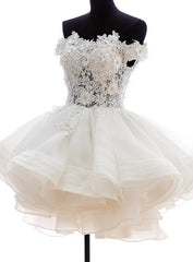 Cute White Organza Layers Short Prom Dress, New Party Dress