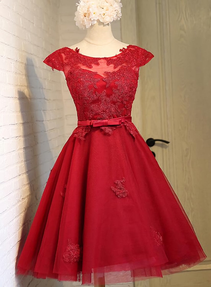 Dark Red New Homecoming Dress , Charming Short Formal Dress