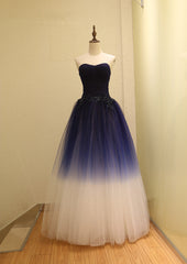 Gorgeous Gradient Tulle Ball Gown Evening Dress, Tulle Party Dress with Applique