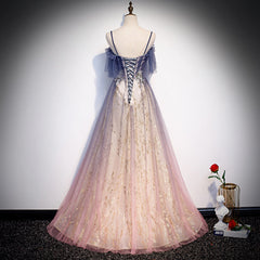 Gradient Pink Sweetheart Floor Length Party Dresses, A-line Gradient Long Prom Dresses