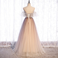 Gradient Tulle with Straps Sweetheart Party Dress, A-line Tulle Evening Dresses Prom Dress