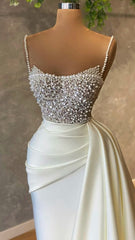Ivory prom dress with pearl Prom Dresses Formal Evening Dresses