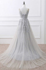Light Grey High Quality Long Party Dress, New Prom Dress