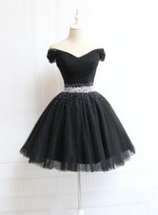 Little Black Homecoming Dress  Tulle Cute Short Formal Dress