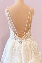 Long A-Line Sweetheart Spaghetti Straps Tulle Wedding Dress