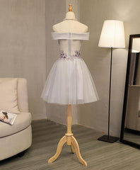Lovely Light Grey Homecoming Dress , Tulle Short Party Dress