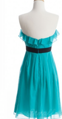 Custom Made Strapless Ruffled Ruched Chiffon Short Homecoming Dresses