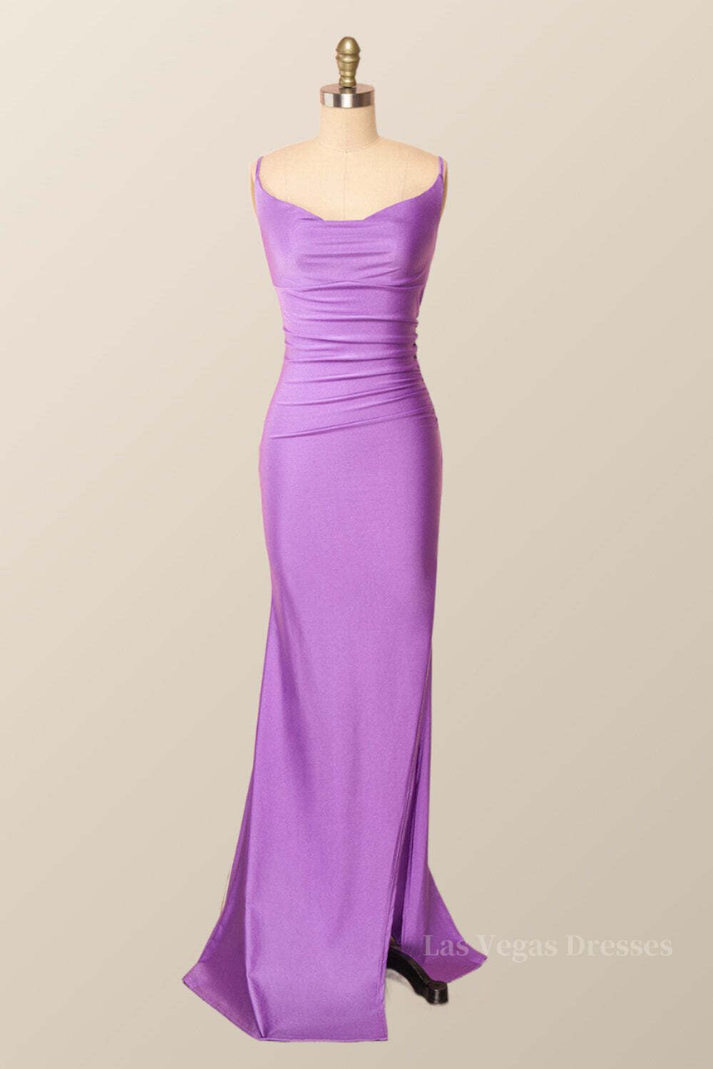 Simply Lilac Mermaid Long Dress with Open Back