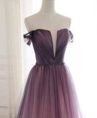 Tulle Gradient Long Formal Gown, A-line Floor Length Party Dress