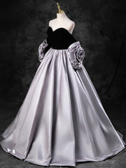 Black Sweetheart Neck Velvet Floor Length Formal Dress, Detachable off Shoulder Chic Party Dress
